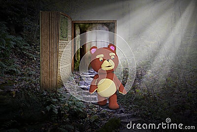 Imagination, Fairy Tale, Teddy Bear Stock Photo