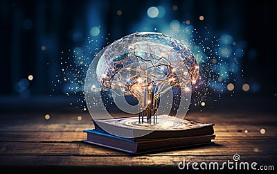 Imagination Unleashed: Exploring the Virtual Brain. Generative By Ai Stock Photo