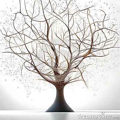 Whimsical Interlude: Tree of Boundless Branches Cartoon Illustration