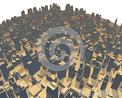 Imaginative render city Stock Photo