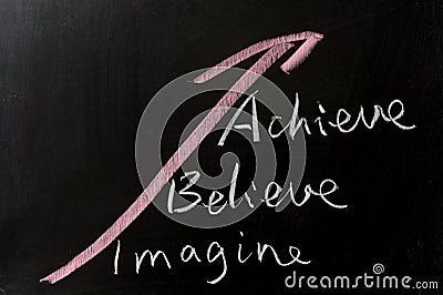 Imagine, believe and achieve Stock Photo