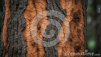 Unique embossed tree bark pattern. Generative AI Stock Photo