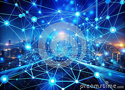Revolutionizing Digital Asset Management A Futuristic Visualization of Blockchain Technology and Smart Contract Stock Photo