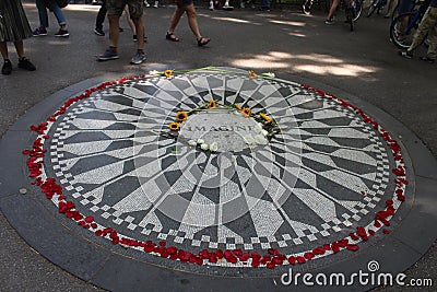 Imagine image, strawberry fields central park Editorial Stock Photo