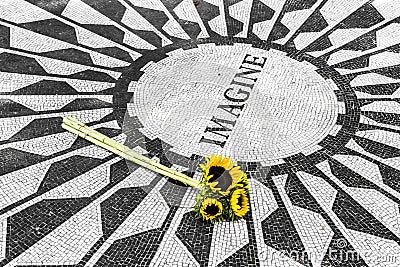 Imagine memorial at Central Park Editorial Stock Photo