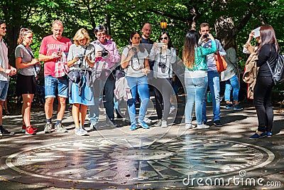 Imagine mosaic at Strawberry Fields Memorial to John Lennon in Central Park, NYC Editorial Stock Photo