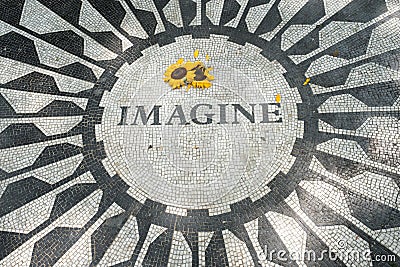 The Imagine mosaic at Strawberry Fields in Editorial Stock Photo