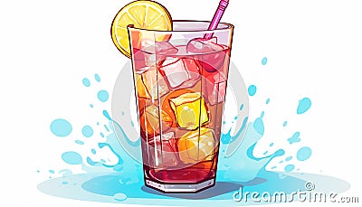 illustration of a refreshing glass of cool drink Stock Photo