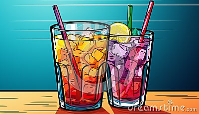 illustration of a refreshing glass of cool drink Stock Photo