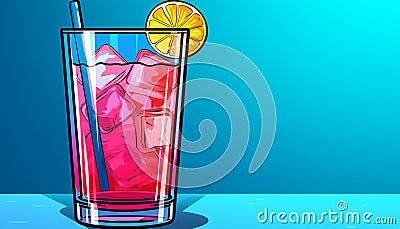 illustration of a refreshing glass of cool drink Stock Photo