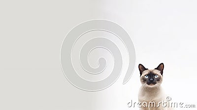 Portrait of a beautiful sphynx cat on white background with copy space Stock Photo