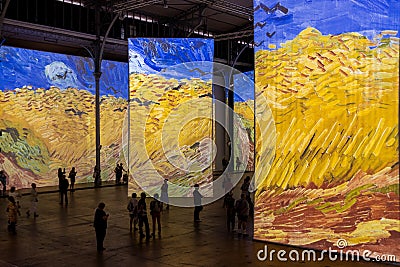 Paris - Exhibition Imagine Van Gogh Editorial Stock Photo