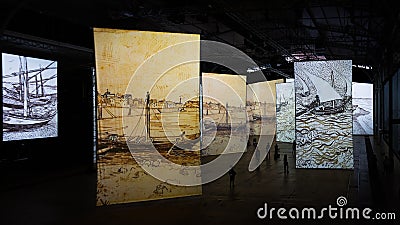 Paris - Exhibition Imagine Van Gogh Editorial Stock Photo