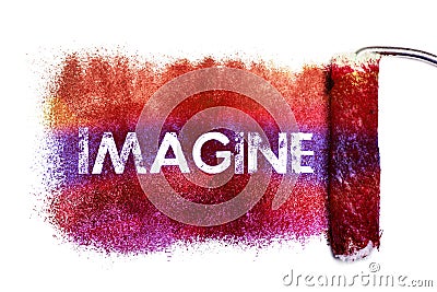 The imagine word painting Stock Photo