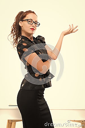 Imagine that you can be what you want. Business lady. Business startup. Smart in new sexy. Ambitious female in business Stock Photo