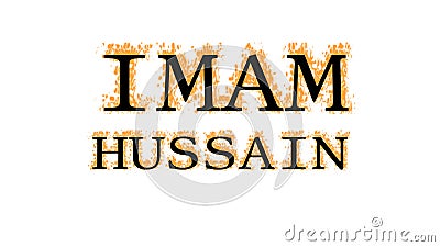 Imam Hussain fire text effect white isolated background Stock Photo