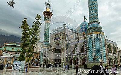 Imamzadeh Saleh mosque on a cloudy day Editorial Stock Photo