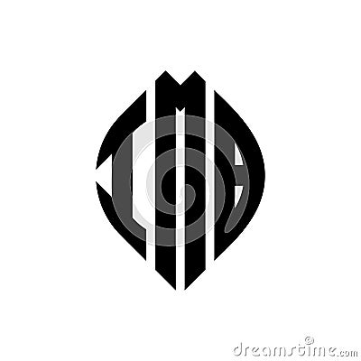 IMB circle letter logo design with circle and ellipse shape. IMB ellipse letters with typographic style. The three initials form a Vector Illustration