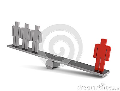 Imbalance seesaw Cartoon Illustration