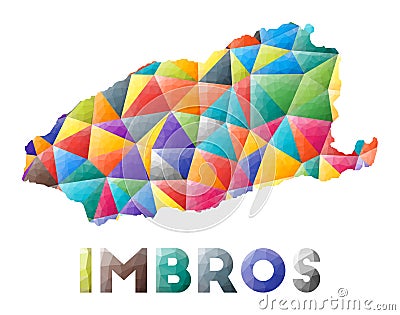 Imbros - colorful low poly island shape. Vector Illustration