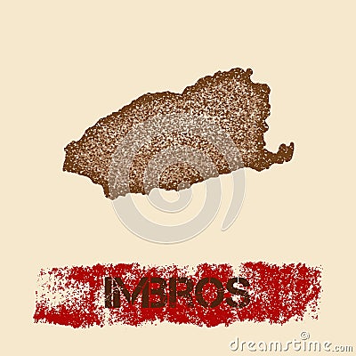 Imbros distressed map. Vector Illustration