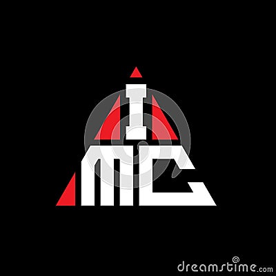 IMC triangle letter logo design with triangle shape. IMC triangle logo design monogram. IMC triangle vector logo template with red Vector Illustration