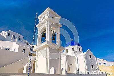 Imerovigli Anastasi Church of Santorini, Greece Stock Photo