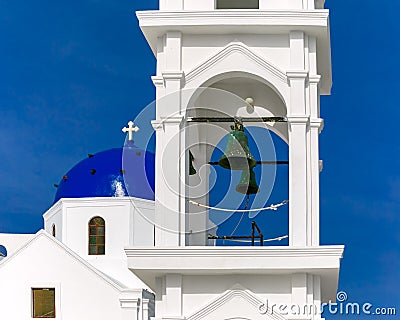 Imerovigli Anastasi Church of Santorini, Greece Stock Photo