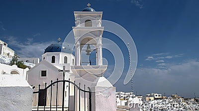 IMEROVIGLI, GREECE-SEPTEMBER, 9, 2016: church of anastasi at imerovigli on santorini Editorial Stock Photo