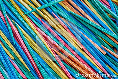 Colorful Wooden Toothpicks Stock Photo