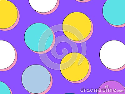 background with large colored circles. Cartoon Illustration