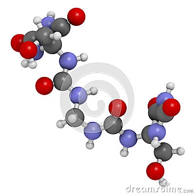 Imidazolidinyl urea antimicrobial preservative molecule (formaldehyde releaser). 3D rendering. Atoms are represented as spheres Stock Photo