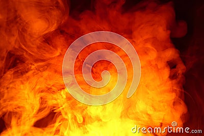 Imitation of bright flashes of orange-red flame. Background of abstract colored smoke Stock Photo