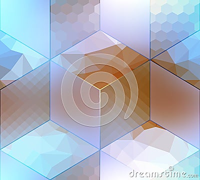 Imitation of cubes with different surfaces Vector Illustration