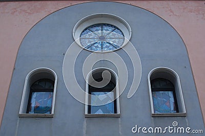 Immaculate Heart of Mary Church facade, at Salerno,South Italy, December 20, 2023 Editorial Stock Photo