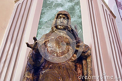 Immaculate Heart of Mary statue in church Name of Mary and Saint Gorge in Odra, Croatia Stock Photo