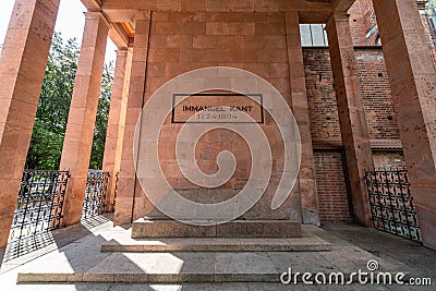 Immanuel Kant grave. Memorial for german philosopher. Kaliningrad, Koenigsberg, Russia Editorial Stock Photo