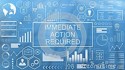 Immediate Action Required, Animated Typography Stock Photo