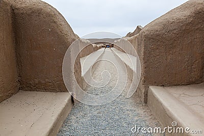 Immense walls of the city of Chan Chan Stock Photo