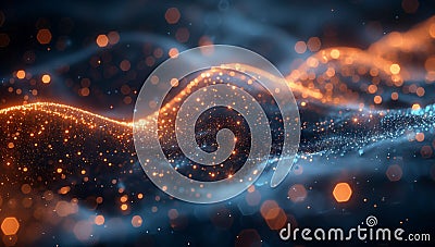 Immerse in mesmerizing flow of particles with captivating abstract visualization Stock Photo