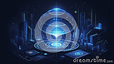 elevate your crypto defi game with diverse ai rendering. generative ai Stock Photo