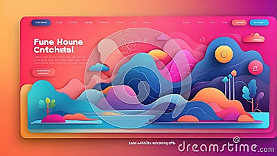 Seamless Spectrum: Intuitive UI UX Landing Page. AI generate Stock Photo