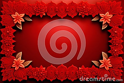 romantic scarlet elegance - red invitation card Stock Photo