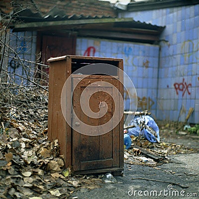 unique shots of old abandoned buildings and dilapidated objects shot on medium format film. Stock Photo