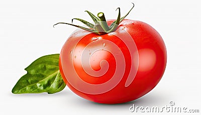 Nature's Ruby: Closeup of Tomato Isolated on White Background Stock Photo