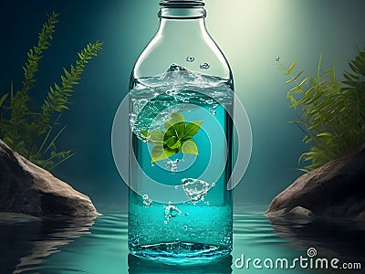 Aqua Serenity: Discover Water in the Bottle Prints for Sale! Stock Photo