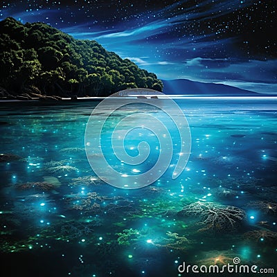 Astonishing Wallpaper: Luminous Lagoon Stock Photo