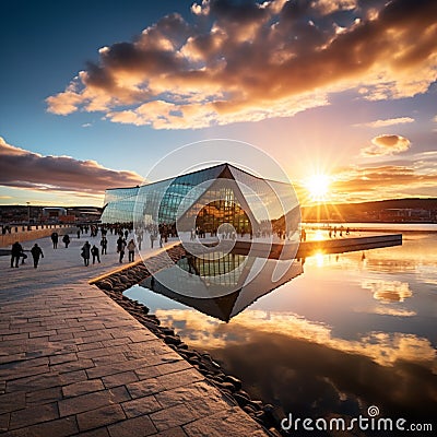 Stunning blend of nature and urban culture in Oslo's fjords Stock Photo
