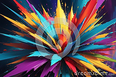 breathtaking spectacle of a burst of vibrant colors, Stock Photo