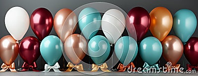 Colorful Birthday balloons background Cartoon Illustration